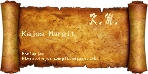 Kajos Margit névjegykártya